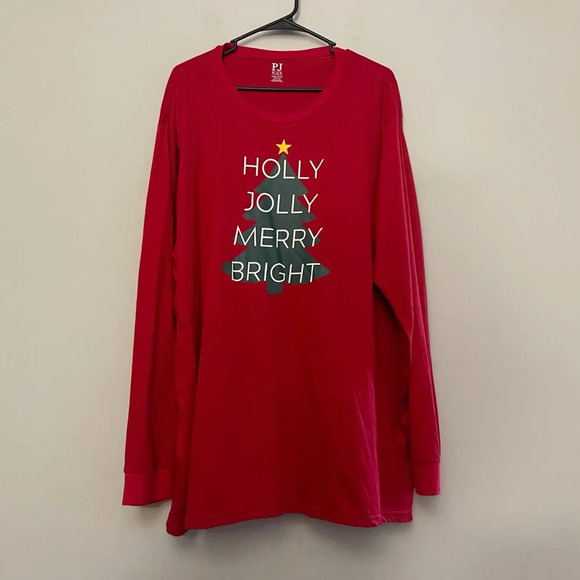PJ Place Christmas top unisex red holiday party pajamas casual fun - Picture 1 of 5